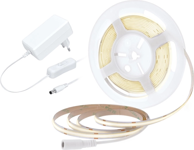 Solight LED COB-trak z adapterjem in stikalom, 5 m, nevtralna bela