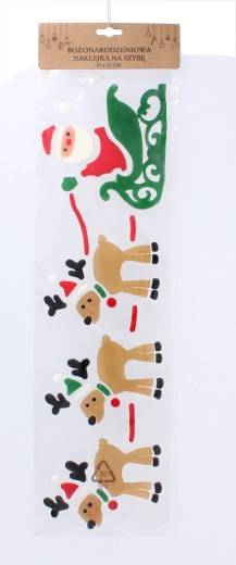 Božične gelne nalepke za okna 15 × 55 cm – set 4 motivov