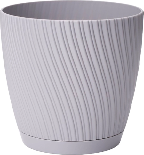 Cvetlični lonec Mika Eco Recycled s podstavljem 17 cm platinast