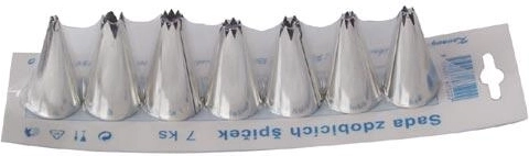 Set slaščičarskih nastavkov za brizganje, 7 kosov, pocinkan kovin