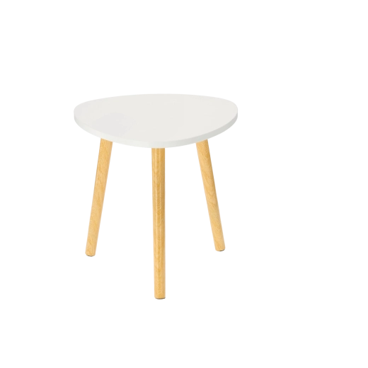 Komplet dveh klubskih mizic – bela plošča in naravni les