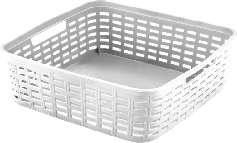 Plastična shranjevalna košara HEIDRUN z vzorcem ratana 29 × 19 × 10 cm - 1 kos