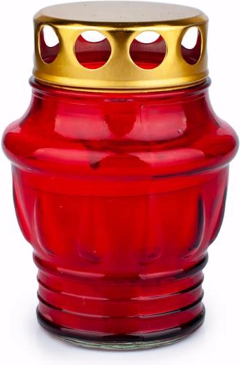 Pokopališka sveča v steklu Provence rdeča 24 ur