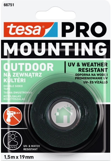 Montažni trak za zunanjo uporabo 19 mm × 1,5 m Tesa
