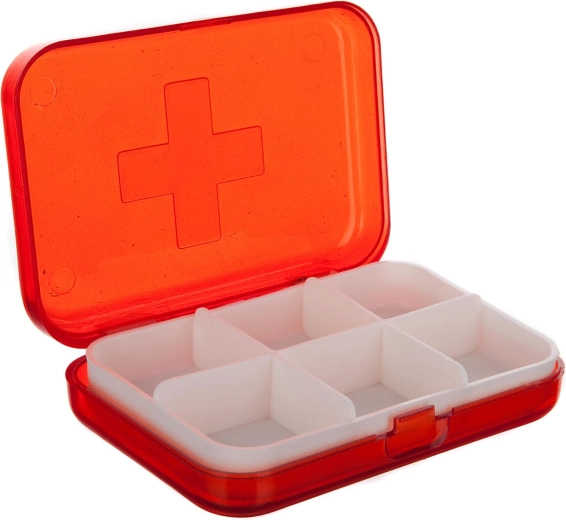 Plastični organizator za zdravila s 6 predalčki
