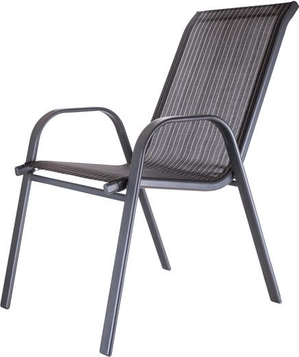 Vrtni zložljiv stol Harrow, jeklo in textilen, črna, 2 kosa