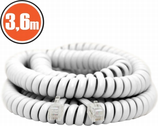Spiralni telefonski kabel – Bela