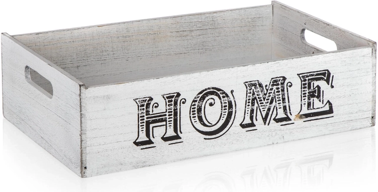 Lesena dekorativna škatla HOME 41 × 25 × 11 cm