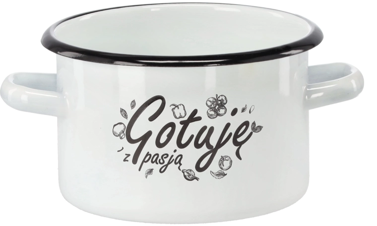 Emajliran lonec 2 l, 16 cm, bel – kuham s strastjo