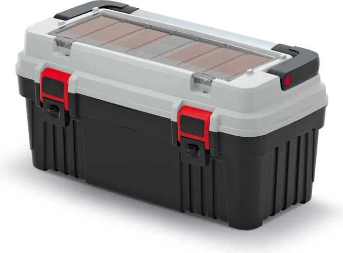 Škatla za orodje z kovinskim ročajem Optima, siva, 540 × 278 × 269 mm