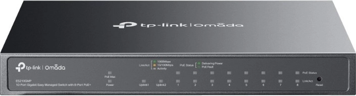 TP-Link Omada ES210GMP 10‑portno gigabitno stikalo z 8× PoE+