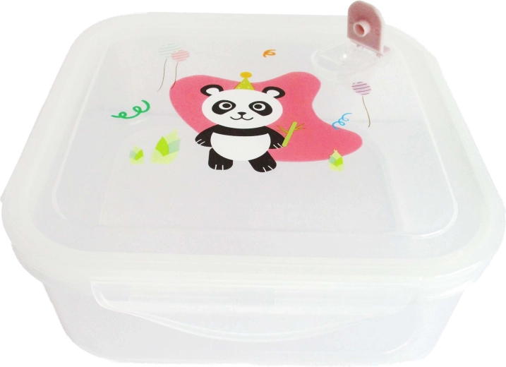 KITCHISIMO Panda Plastic Food Container with Lid 1200 ml