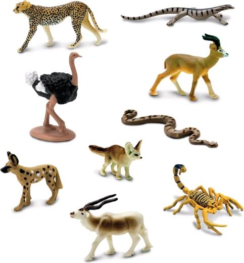 9 mini figuric saharskih živali v eni tubi