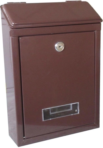 Rjava poštna nabiralnika 210 × 300 × 60 mm iz pocinkanega jekla