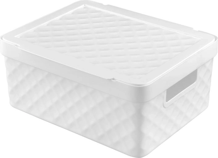 Plastična škatla za shranjevanje s pokrovom HEIDRUN Diamond 36 × 27 × 14 cm – 1 kos
