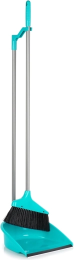 Metla z zajemalko z dolgo ročico 95 cm – turkizna