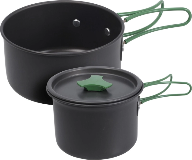 Kampi ng posoda iz aluminija – 2-delni komplet, črna