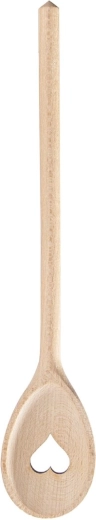 Lesena kuhalnica ovalne oblike z motivom srca 30 cm