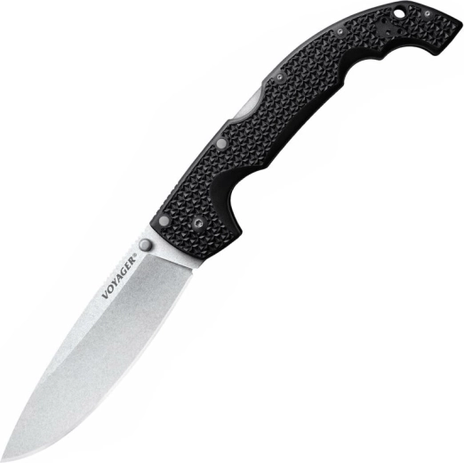 Taktični zložljivi nož Cold Steel Voyager Extra Large Drop Point, 14 cm, stonewash, črn, Griv-Ex