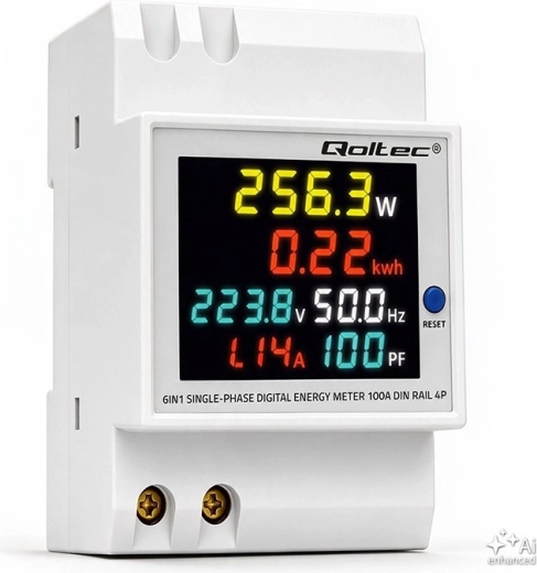 Enofazni merilnik porabe energije na DIN letev 230 V 100 A 3P