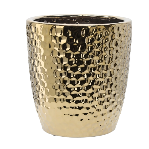 Keramični okrasni lonec za cvetje 39 × 39 × 41,5 cm – zlati satovje