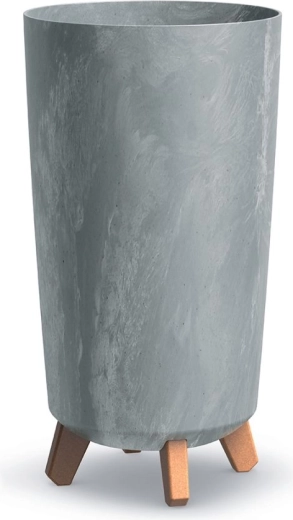 Cvetlični lonec z nogicami Gracia Tubus Slim, betonski učinek, 24 cm, siv