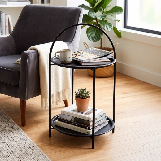 Sturdy all-metal construction in black