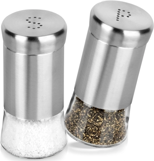 Steklena solnica in popernik 140 ml, set 2 kos