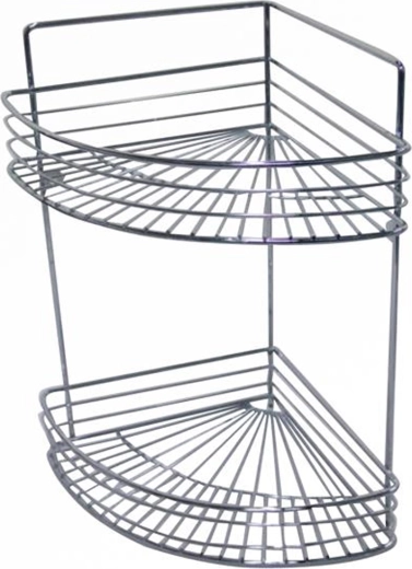 Kotna kopalniška polica iz kromirane kovine 23 × 30,6 × 37,5 cm