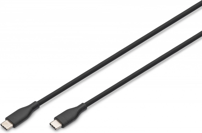 Silikonski USB‑C kabel – USB‑C, USB 2.0, 60 W, 0,5 m, črn