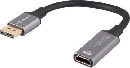 Adapter DisplayPort na HDMI 8K s srebrnim kablom