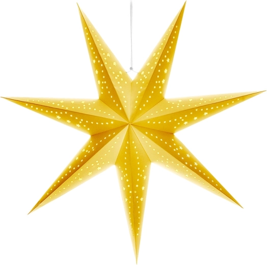 Solight LED Christmas hanging star, gold, 60 cm with timer - 1 piece