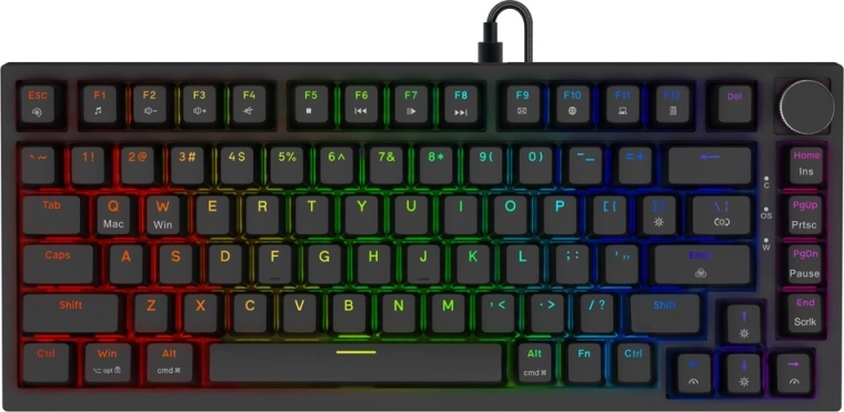 Magnetna gaming tipkovnica Astral z stikali OUTEMU White Jade in RGB osvetlitvijo, črna
