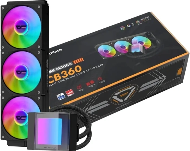 Vodeno hlajenje CPU DarkFlash CB360 ARGB 360 mm črno