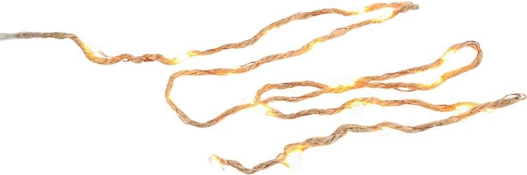 Božični svetlobni niz s časovnikom, 20 LED, topla bela, 1 m