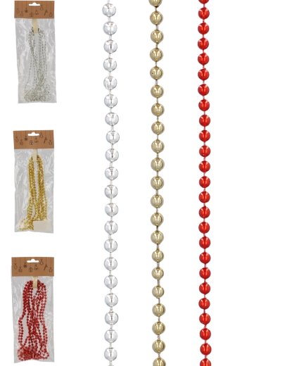 Božična kroglična girlanda 2,7 m, 6 mm – mešanica barv