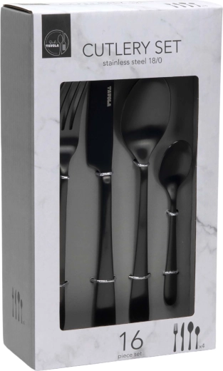 Set jedilnega pribora 16 kosov črna