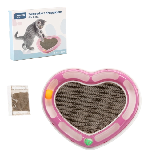 Interaktivna srčasta igrača za mačke s kartonskim praskalnikom