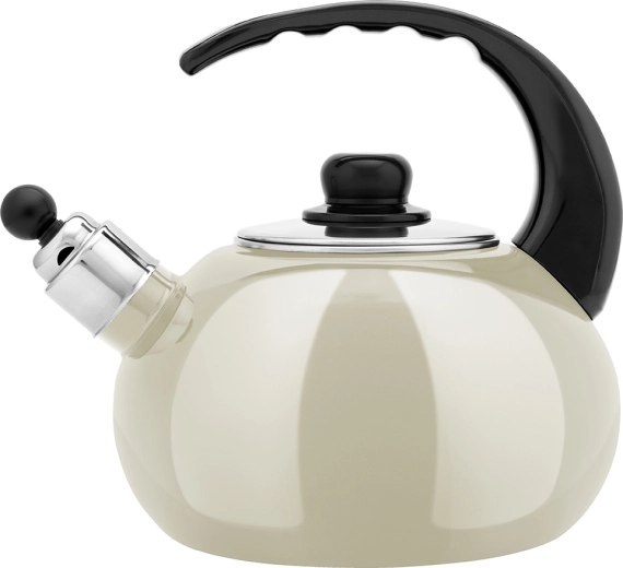 Enamel stovetop kettle 2.5 l, cream