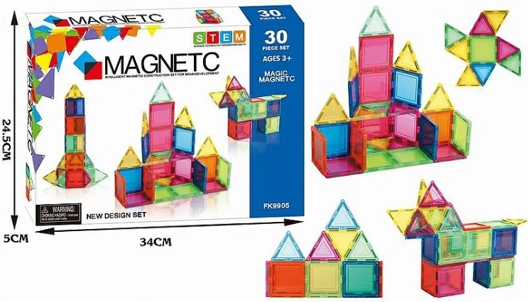 Magnetna konstrukcijska igrača Magnetic STEM 30 delov