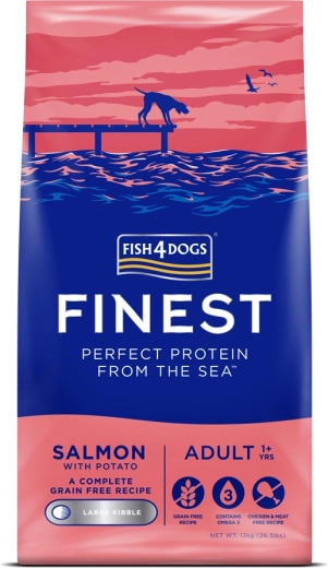 Fish4Dogs briketi za velike odrasle pse z lososom in krompirjem 12 kg