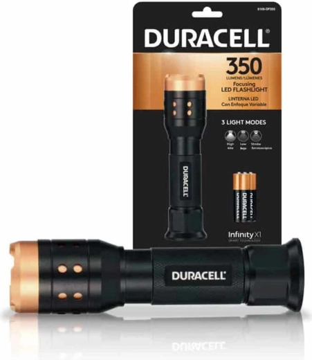 Duracell aluminijasta fokusna svetilka 350 lm, 3× AAA