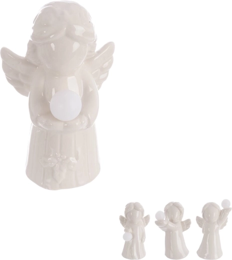 Porcelanasti angel z LED svetlobo – miks