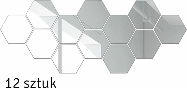 AG543D ZRCALNE NALEPKE ŠESTKOTNIKI 12 KOS