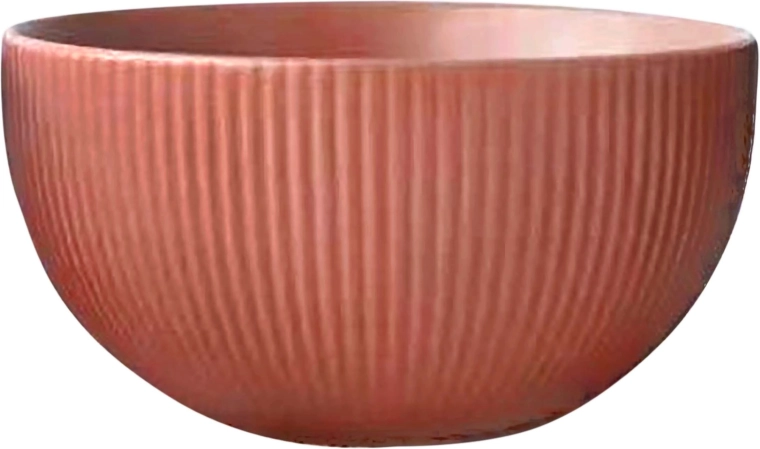 Keramična skleda Kitchisimo 710 ml, rebrasta, opečnata