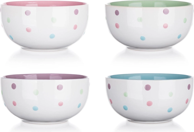 Keramična skodela s pikami 520 ml, mešanica barv