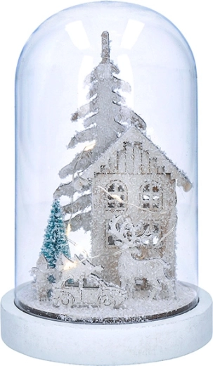 Solight LED Christmas decoration – snowy landscape with a house 18 cm