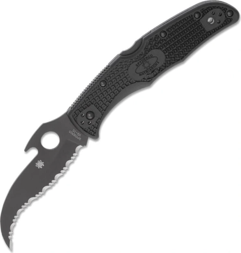 Spyderco Matriarch 2 Lightweight Black taktični zložljivi nož 9,1 cm, črn, FRN