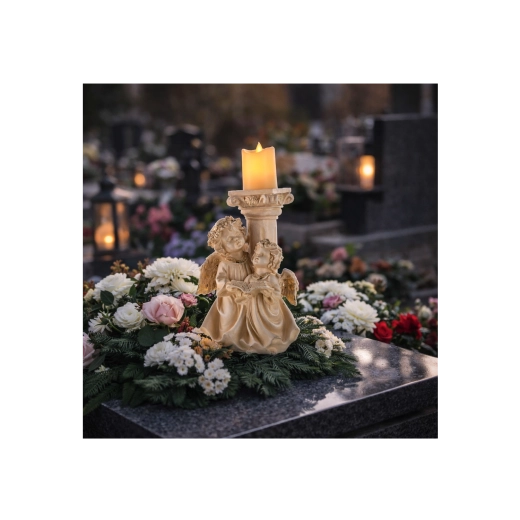 Decorative angel figurine with LED candle