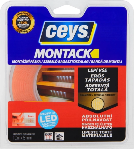 Dvostranski montažni trak 8 mm × 10 m MONTACK CEYS